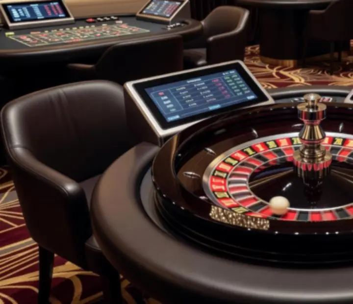 Premium roulette wheel and gaming technology in action on the Cashebo casino floor.