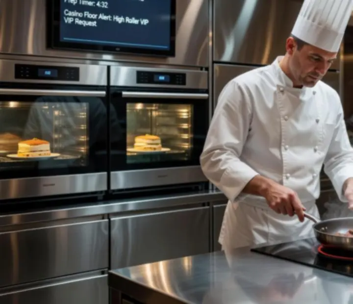 Modern restaurant kitchen with advanced equipment powering Cashebo gastronomy.
